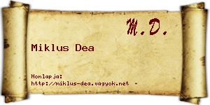 Miklus Dea névjegykártya